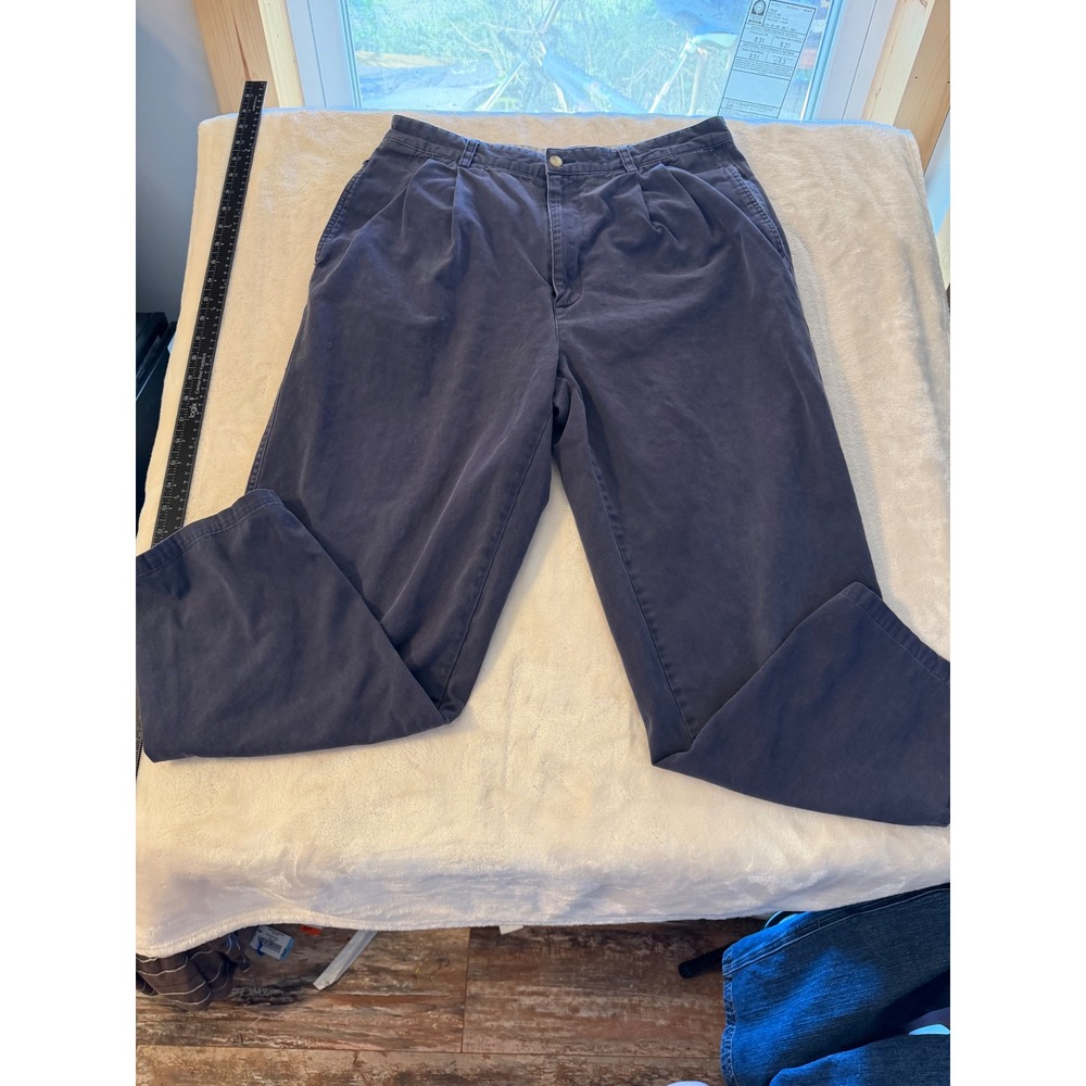 Vintage American Eagle AE Khakis Pleated Pants Navy Blue 36x30 Cotton Relaxed